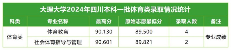 大理大學(xué)2024四川體育類分專業(yè)錄取分?jǐn)?shù)線.jpg