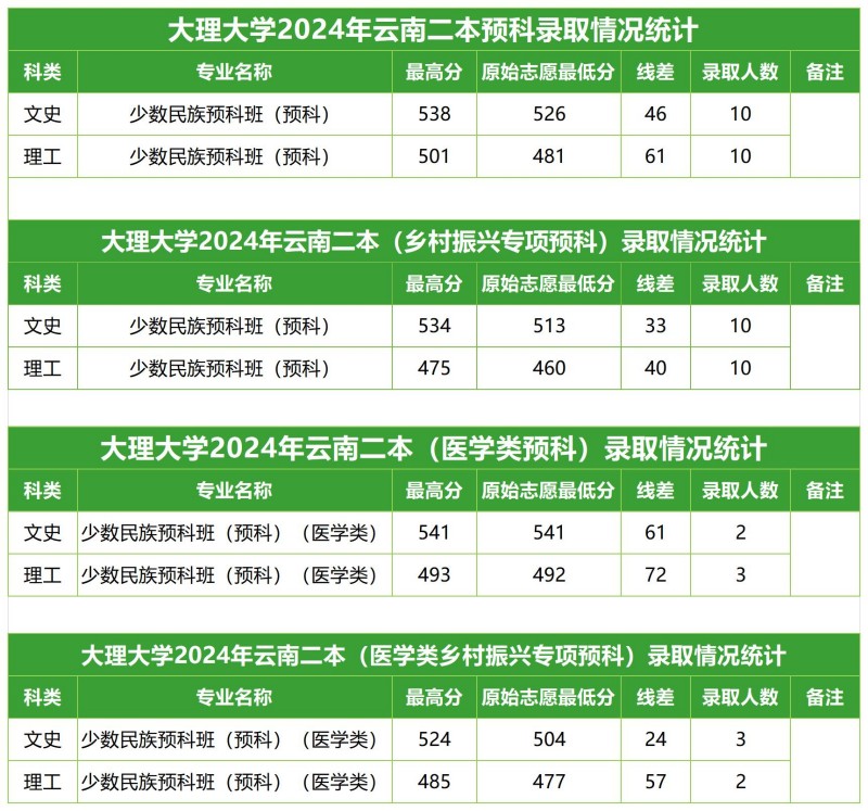 大理大學(xué)2024云南預(yù)科專業(yè)分?jǐn)?shù)線.jpg