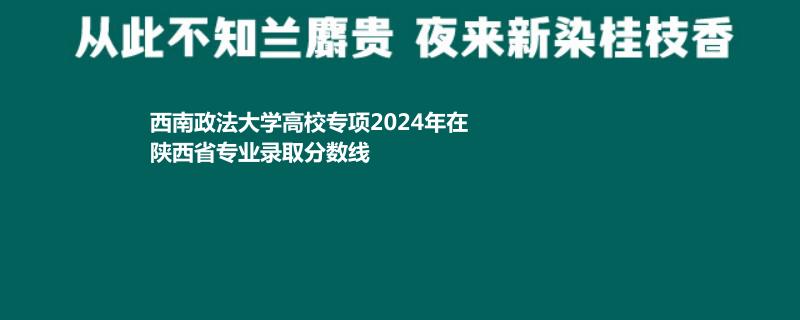 西南政法大學高校專項2024陜西各專業(yè)最低分數(shù)線及錄取位次