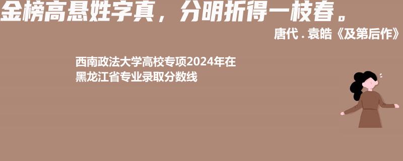西南政法大學高校專項2024黑龍江各專業(yè)的錄取分數(shù)線及錄取位次