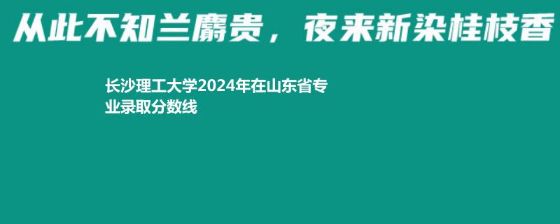 長沙理工大學(xué)2024高考山東錄取分數(shù)線