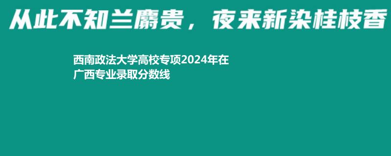 西南政法大學(xué)高校專項(xiàng)2024廣西分專業(yè)最低錄取分?jǐn)?shù)及位次排名